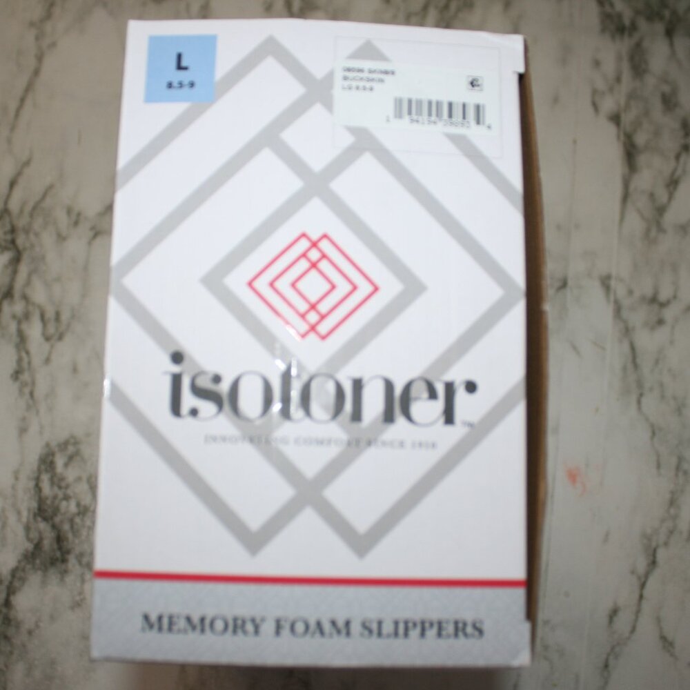 ISOTONER Slippers Suede Faux Fur Trim  Shoes Memory Foam New in Box L - Picture 4 of 13
